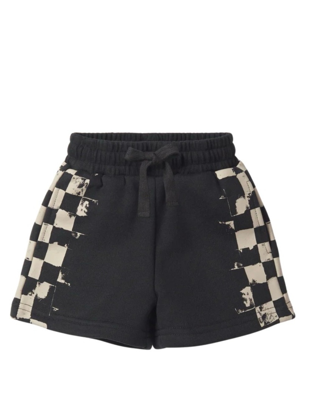 Little Bipsy Check Stripe Sweatshort - Black